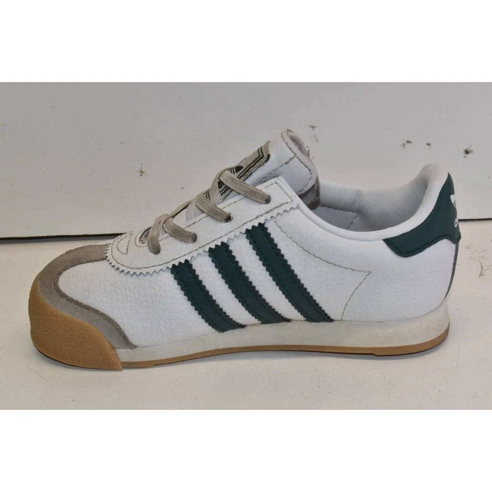 Adidas Samoa Skeakers White/Green Kids Size 9K Youth Gum Walking Shoes Leather‎